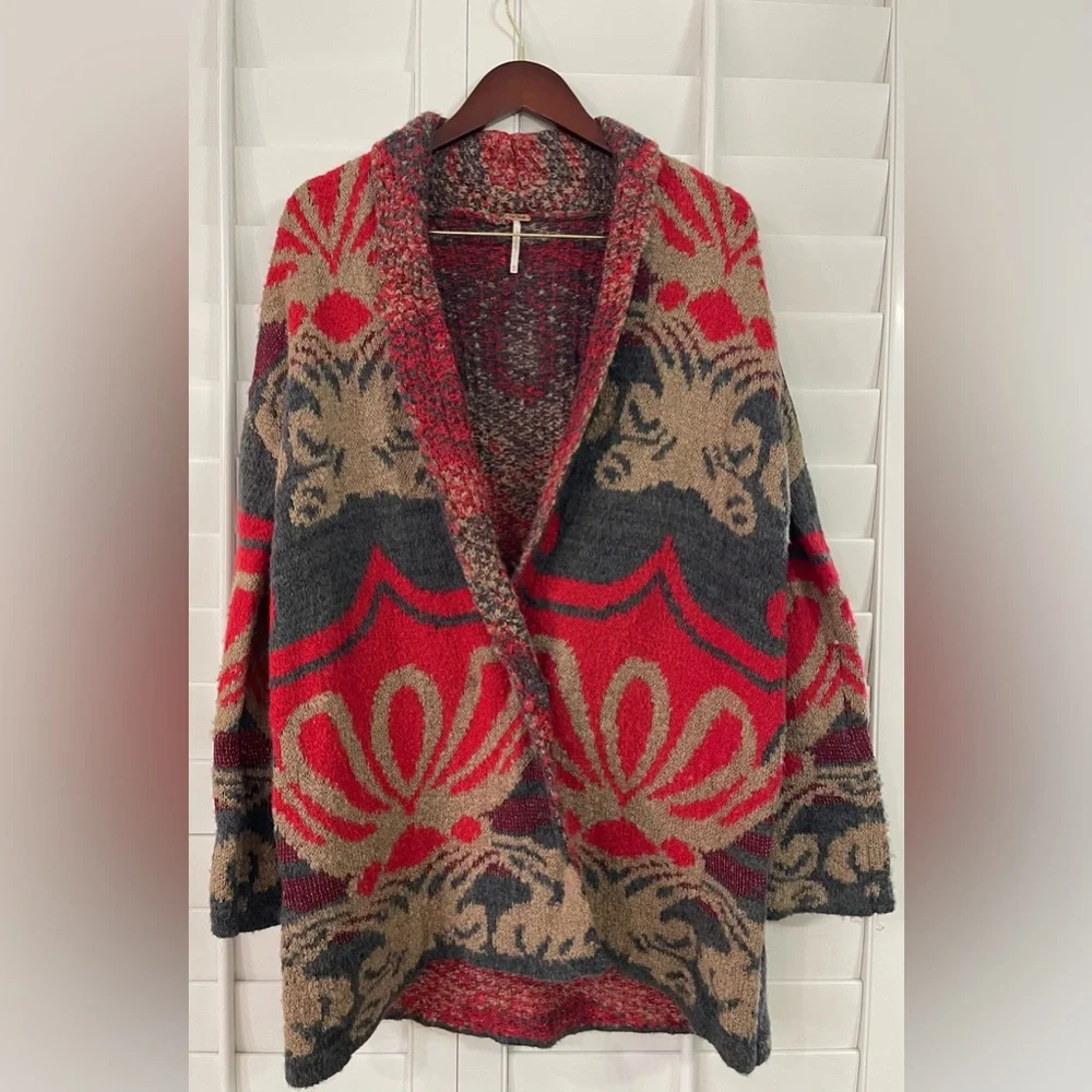 Free People Winters Day Bliss Wool Blend Oversized Cardigan - Picture 3 of 11